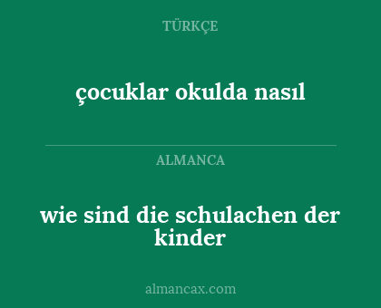 çocuklar okulda nasıl - wie sind die schulachen der kinder