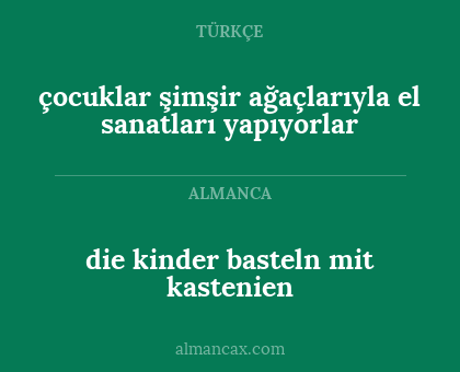 çocuklar şimşir ağaçlarıyla el sanatları yapıyorlar - die kinder basteln mit kastenien