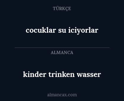 cocuklar su iciyorlar - kinder trinken wasser