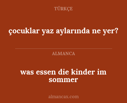 was essen die kinder im sommer - çocuklar yaz aylarında ne yer?