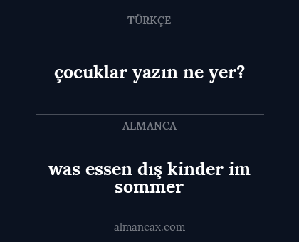 çocuklar yazın ne yer? - was essen dış kinder im sommer