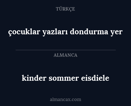 kinder sommer eisdiele - çocuklar yazları dondurma yer