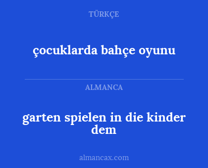 çocuklarda bahçe oyunu - garten spielen in die kinder dem