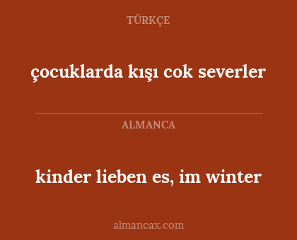 kinder lieben es, im winter - çocuklarda kışı cok severler