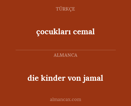 çocukları cemal - die kinder von jamal