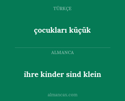 çocukları küçük - ihre kinder sind klein