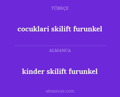 kinder skilift furunkel - cocuklari skilift furunkel