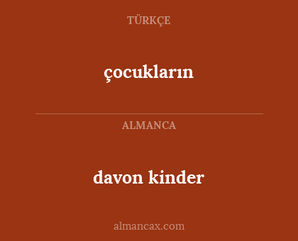 çocukların - davon kinder
