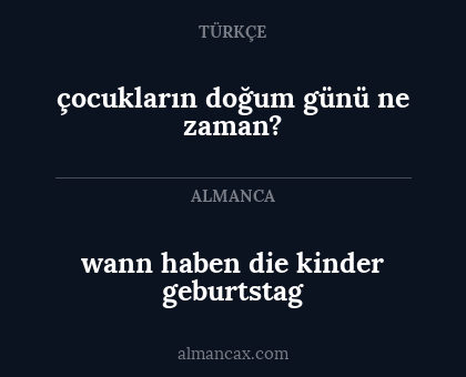 çocukların doğum günü ne zaman? - wann haben die kinder geburtstag