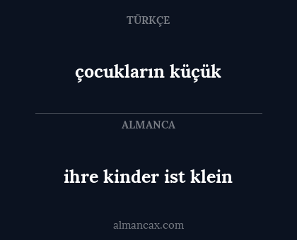 ihre kinder ist klein - çocukların küçük