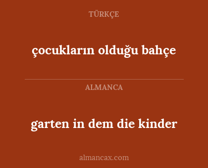 garten in dem die kinder - çocukların olduğu bahçe