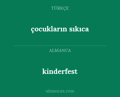 çocukların sıkıca - kinderfest