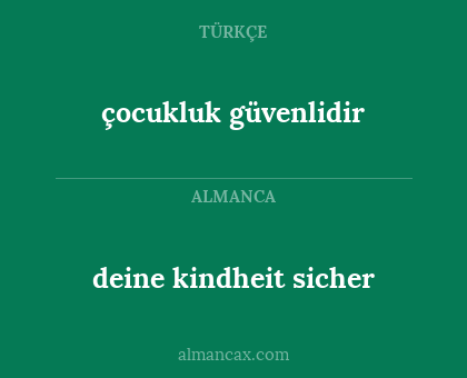 çocukluk güvenlidir - deine kindheit sicher
