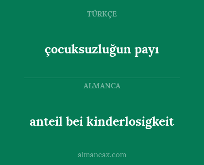 anteil bei kinderlosigkeit - çocuksuzluğun payı