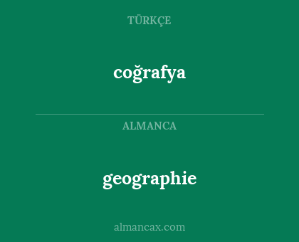 coğrafya - geographie