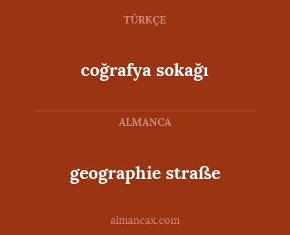 coğrafya sokağı - geographie straße