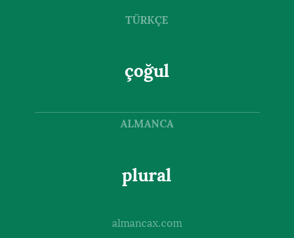 plural - çoğul