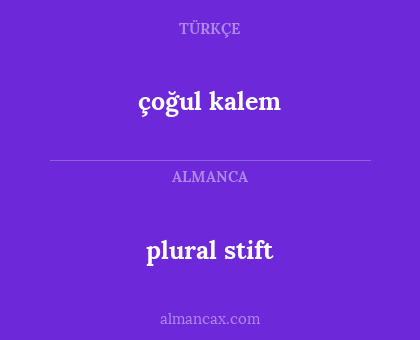çoğul kalem - plural stift