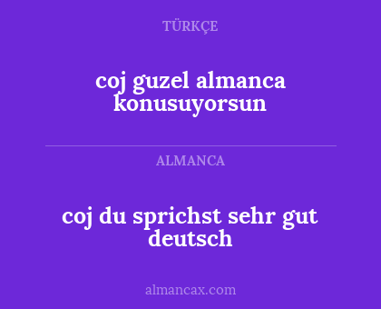 coj du sprichst sehr gut deutsch - coj guzel almanca konusuyorsun