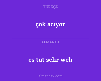 es tut sehr weh - çok acıyor