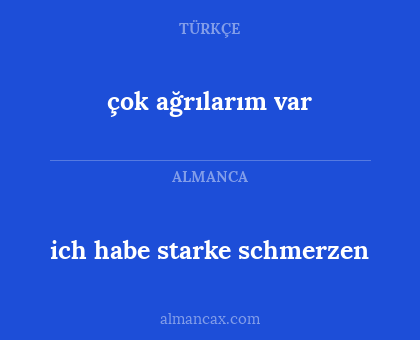 çok ağrılarım var - ich habe starke schmerzen