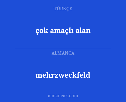 çok amaçlı alan - mehrzweckfeld