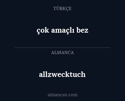allzwecktuch - çok amaçlı bez