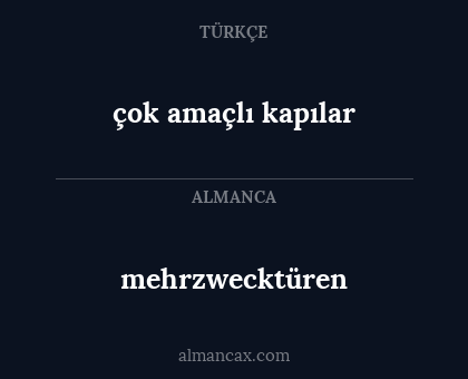 çok amaçlı kapılar - mehrzwecktüren