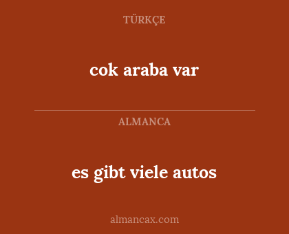 cok araba var - es gibt viele autos