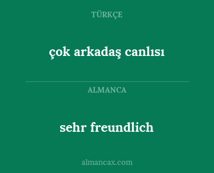 sehr freundlich - çok arkadaş canlısı