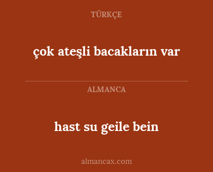 hast su geile bein - çok ateşli bacakların var