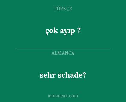 çok ayıp ? - sehr schade?