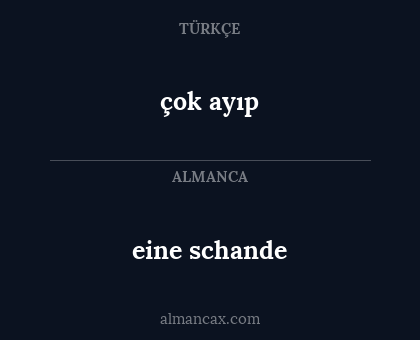 çok ayıp - eine schande