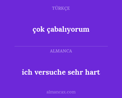 ich versuche sehr hart - çok çabalıyorum