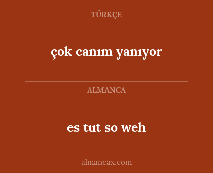 çok canım yanıyor - es tut so weh