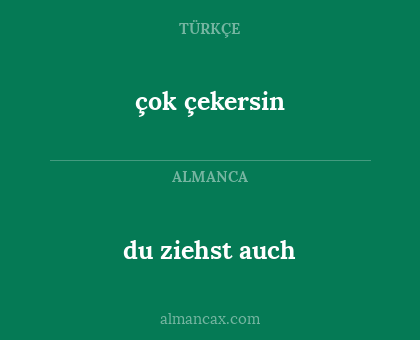 du ziehst auch - çok çekersin