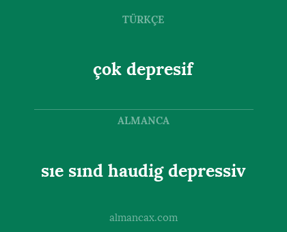sıe sınd haudig depressiv - çok depresif