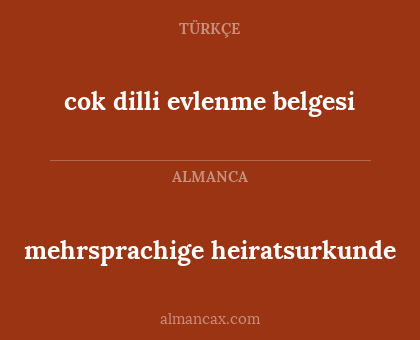 mehrsprachige heiratsurkunde - cok dilli evlenme belgesi