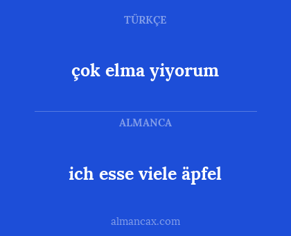 ich esse viele äpfel - çok elma yiyorum