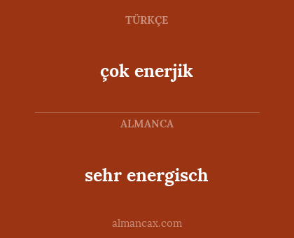 sehr energisch - çok enerjik