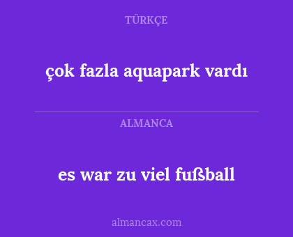 çok fazla aquapark vardı - es war zu viel fußball