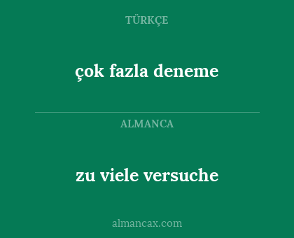 çok fazla deneme - zu viele versuche