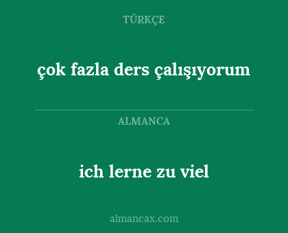 ich lerne zu viel - çok fazla ders çalışıyorum