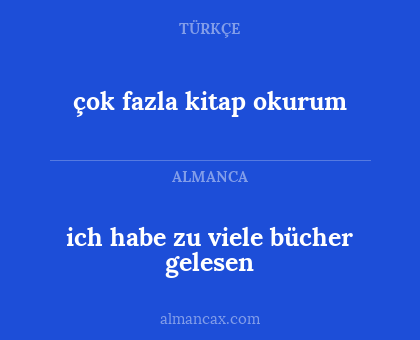 ich habe zu viele bücher gelesen - çok fazla kitap okurum