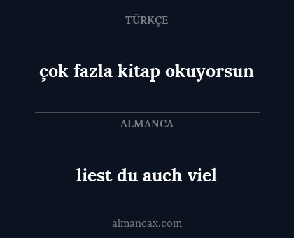 liest du auch viel - çok fazla kitap okuyorsun