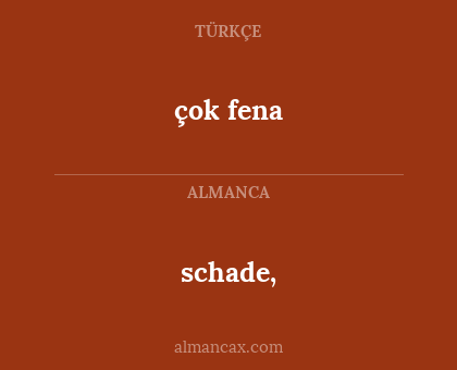 çok fena - schade,