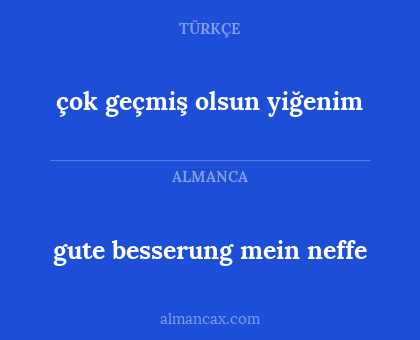 çok geçmiş olsun yiğenim - gute besserung mein neffe