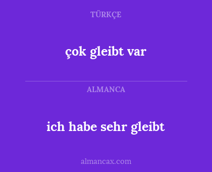 çok gleibt var - ich habe sehr gleibt