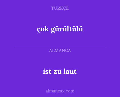 çok gürültülü - ist zu laut