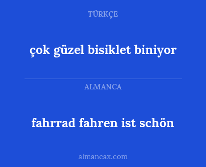 çok güzel bisiklet biniyor - fahrrad fahren ist schön